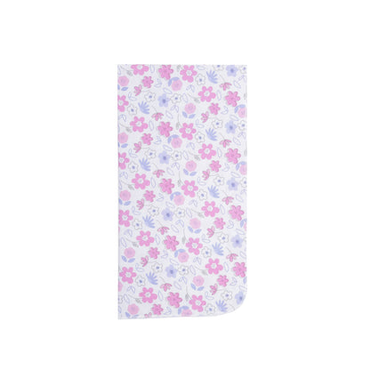 EVERYDAY KIDS 4 Pack Flannel Receiving Baby Blanket Set - Pink Flowers/Hearts