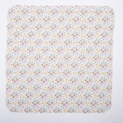 EVERYDAY KIDS 4 Pack Flannel Receiving Baby Blanket Set - Wild Flowers/Pink Dashes