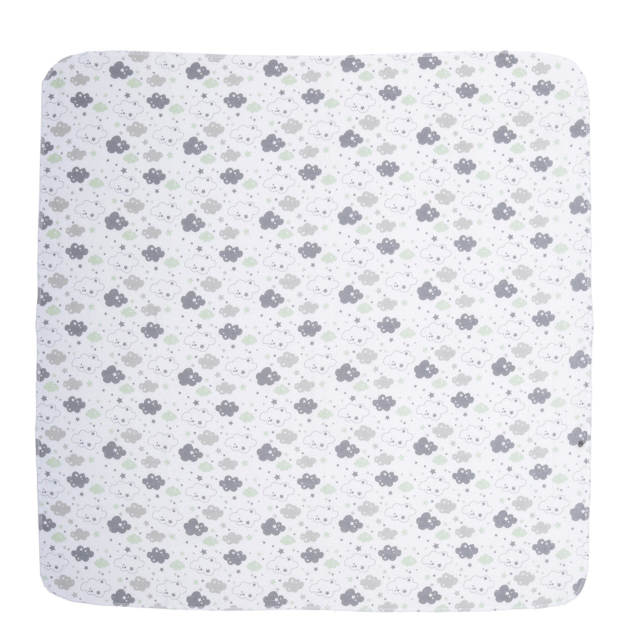 EVERYDAY KIDS 4 Pack Flannel Receiving Baby Blanket Set - Clouds/Stars