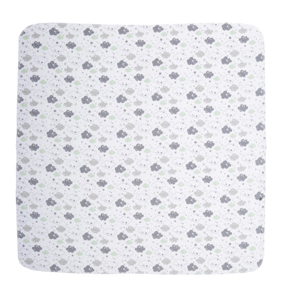 EVERYDAY KIDS 4 Pack Flannel Receiving Baby Blanket Set - Clouds/Stars