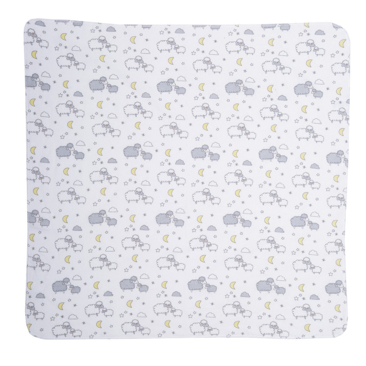 EVERYDAY KIDS 4 Pack Flannel Receiving Baby Blanket Set - Sheeps/Stripes