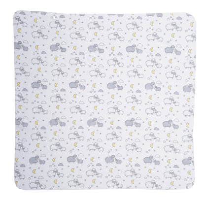 EVERYDAY KIDS 4 Pack Flannel Receiving Baby Blanket Set - Sheeps/Stripes