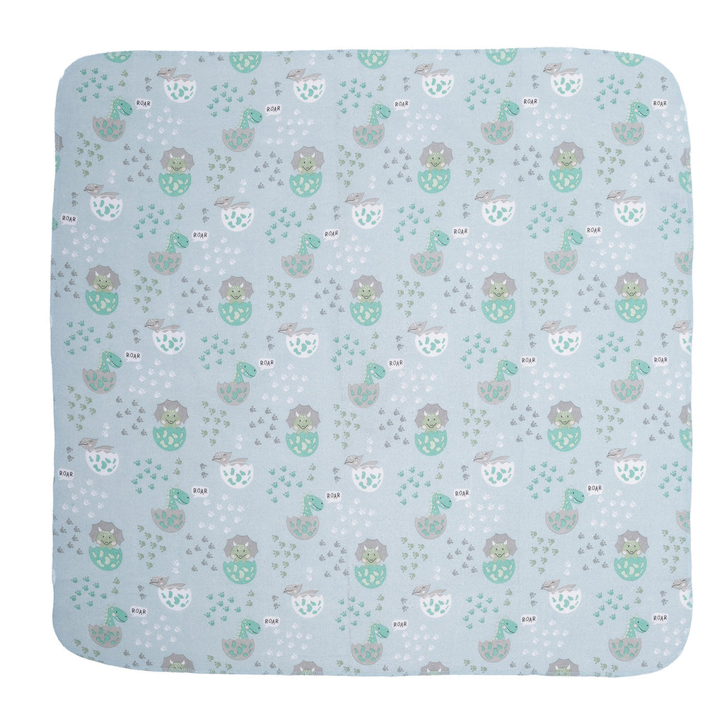 EVERYDAY KIDS 4 Pack Flannel Receiving Baby Blanket Set - Dinosaurs/Stripes