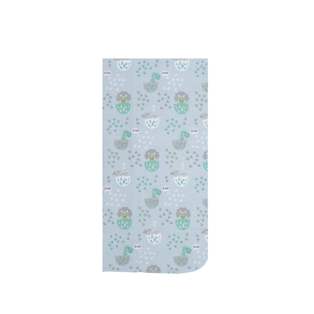 EVERYDAY KIDS 4 Pack Flannel Receiving Baby Blanket Set - Dinosaurs/Stripes