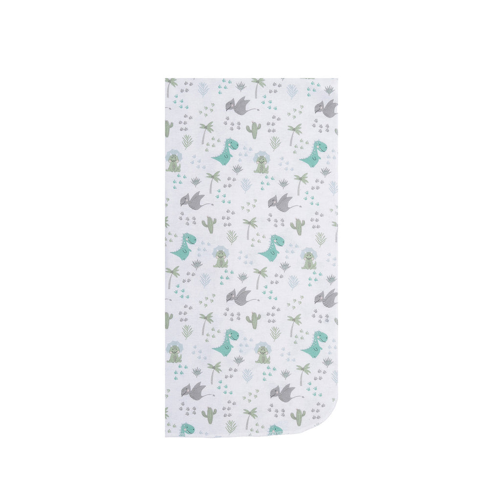 EVERYDAY KIDS 4 Pack Flannel Receiving Baby Blanket Set - Dinosaurs/Chevron