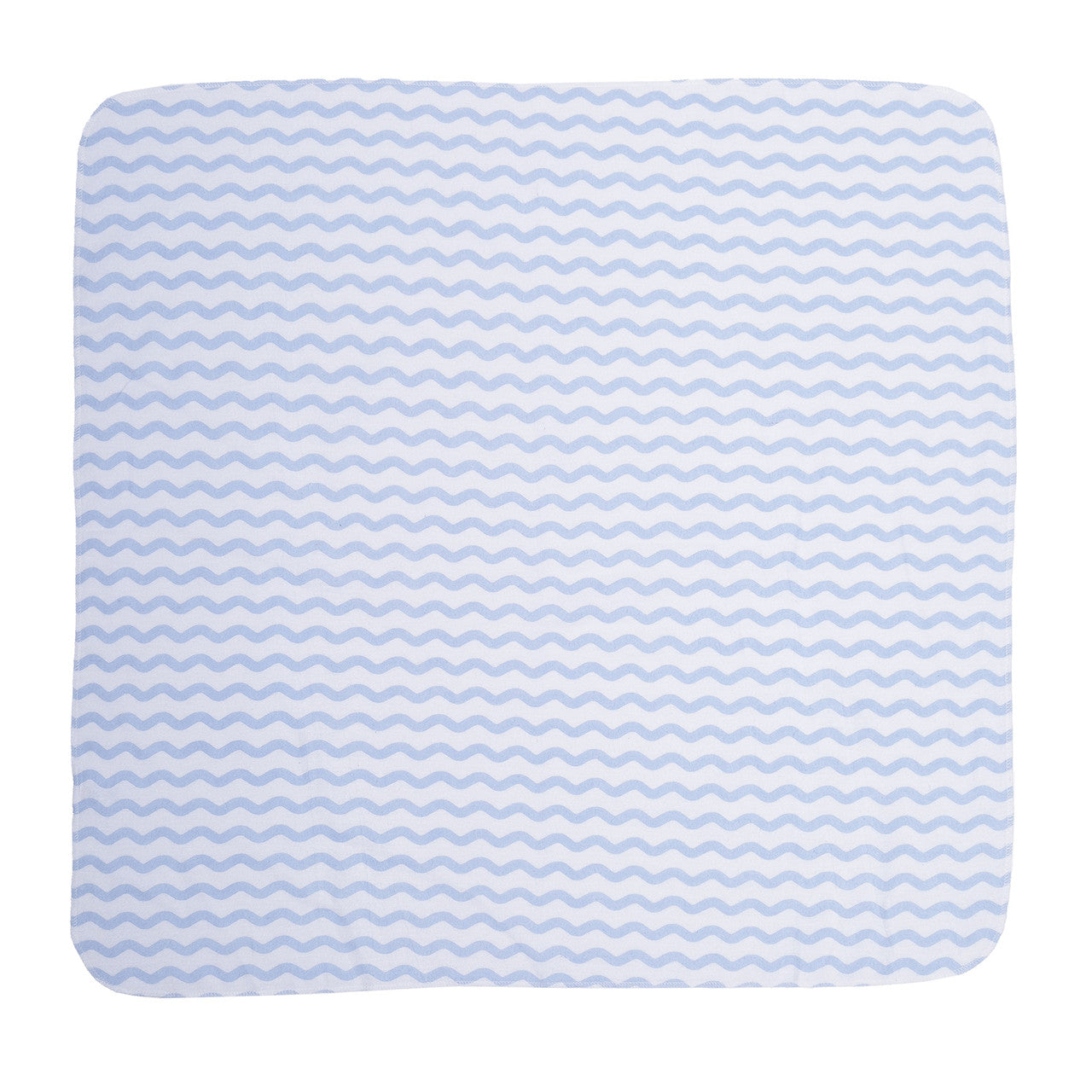 EVERYDAY KIDS 4 Pack Flannel Receiving Baby Blanket Set - Nautical/Wavy Stripes