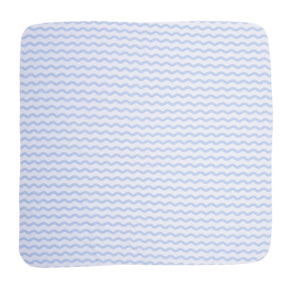 EVERYDAY KIDS 4 Pack Flannel Receiving Baby Blanket Set - Nautical/Wavy Stripes