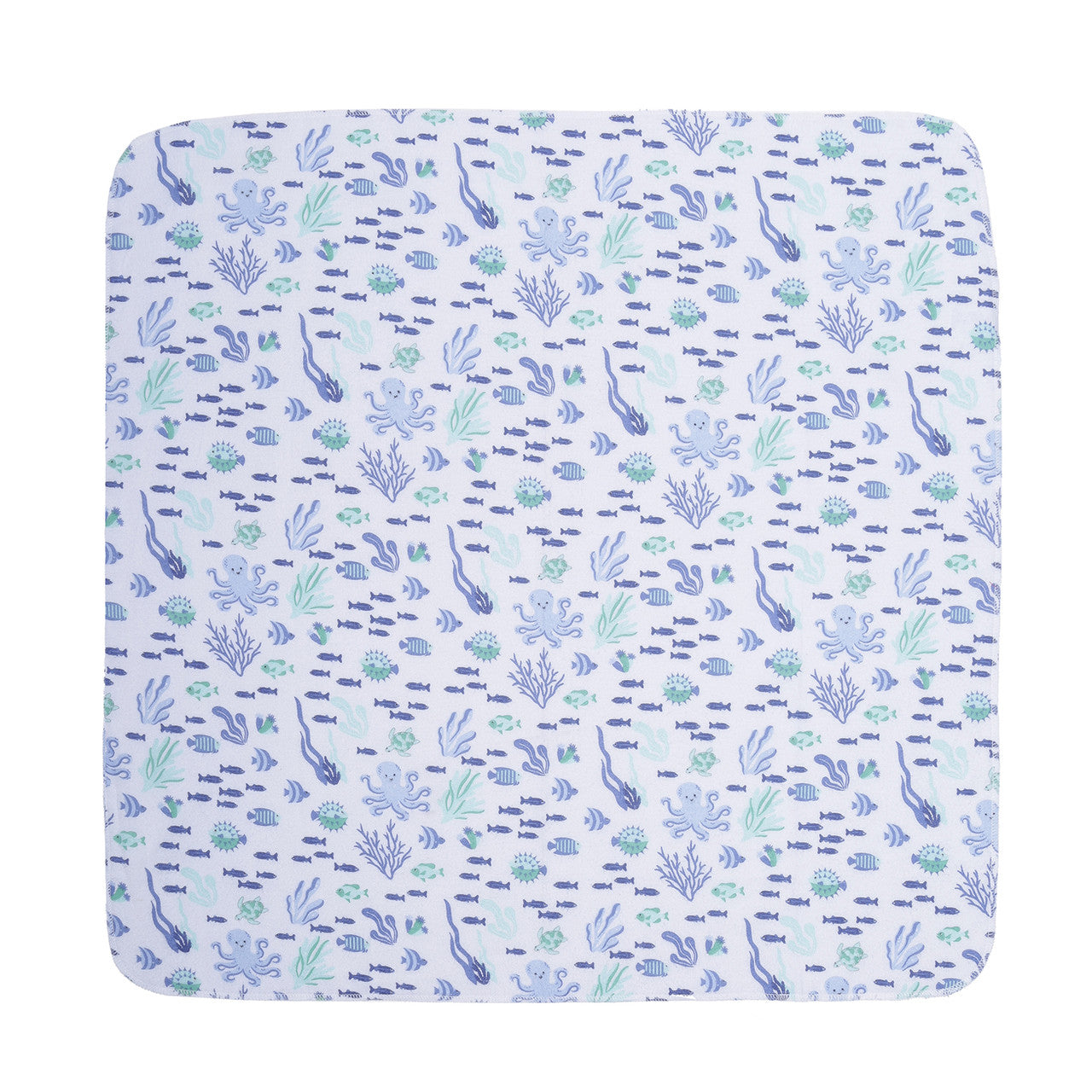 EVERYDAY KIDS 4 Pack Flannel Receiving Baby Blanket Set - Sea Creatures/Whales