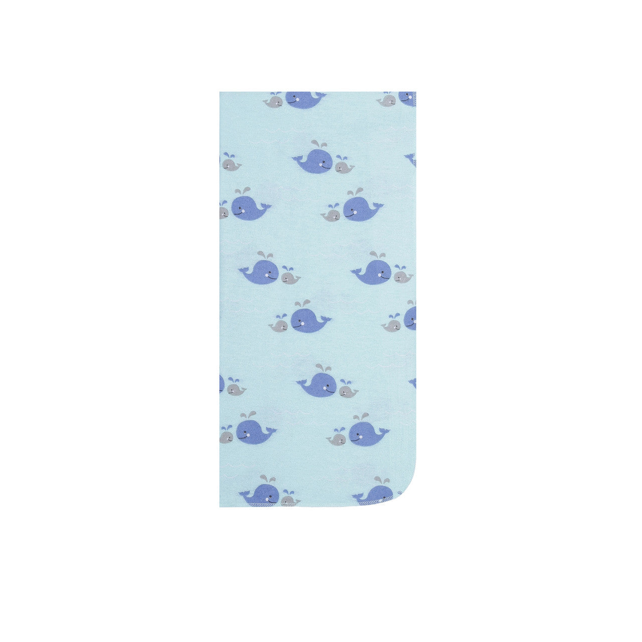 EVERYDAY KIDS 4 Pack Flannel Receiving Baby Blanket Set - Sea Creatures/Whales