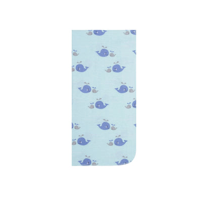 EVERYDAY KIDS 4 Pack Flannel Receiving Baby Blanket Set - Sea Creatures/Whales