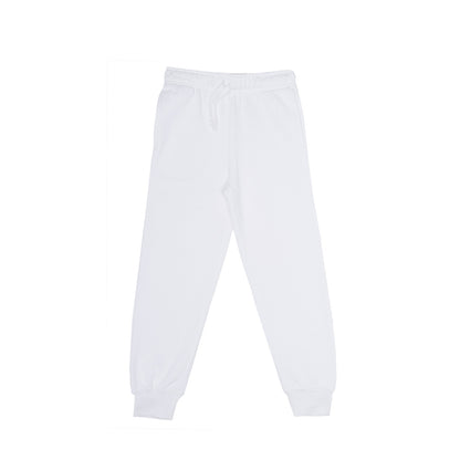 EVERYDAY KIDS Boys White Cotton Fleece Sweatpant Joggers with Pockets