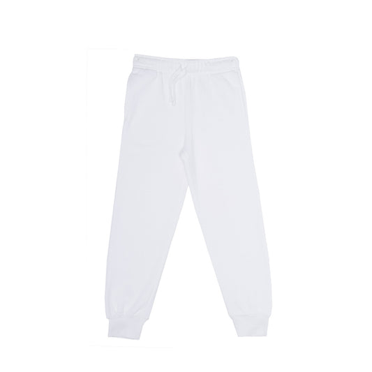 EVERYDAY KIDS Boys White Cotton Fleece Sweatpant Joggers with Pockets