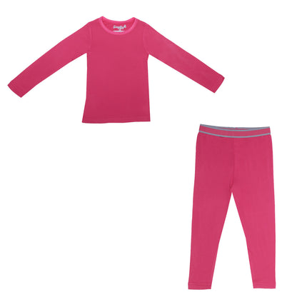 EVERYDAY KIDS Girls Pink Thermal Top and Bottom Underwear Set