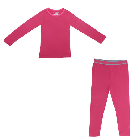 EVERYDAY KIDS Girls Pink Thermal Top and Bottom Underwear Set