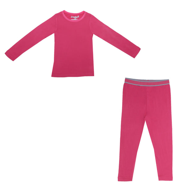 EVERYDAY KIDS Girls Pink Thermal Top and Bottom Underwear Set