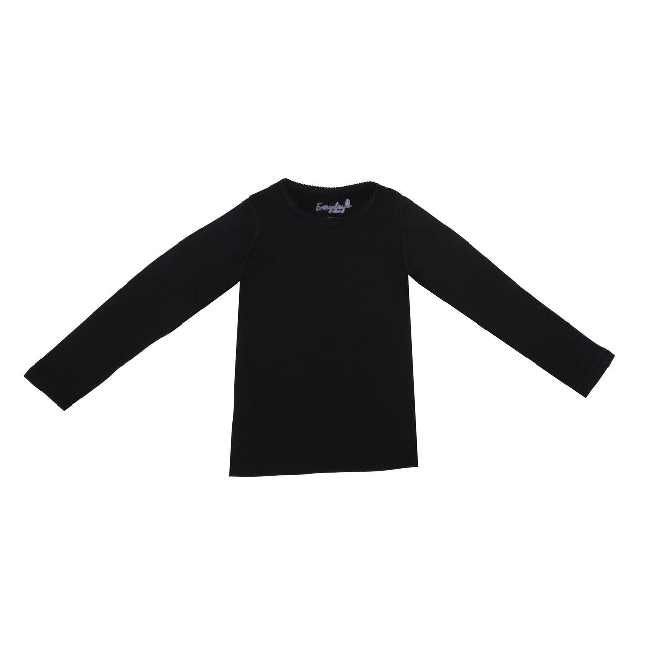 EVERYDAY KIDS Girls Black Thermal Top and Bottom Underwear Set