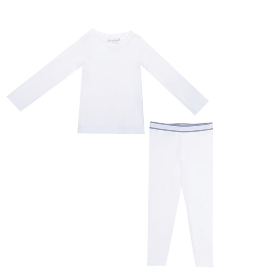 EVERYDAY KIDS Girls white Thermal Top and Bottom Underwear Set