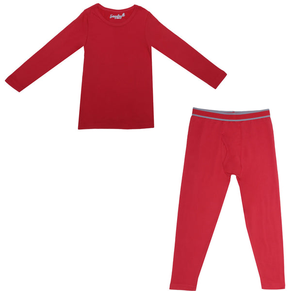EVERYDAY KIDS Boys Red Thermal Top and Bottom Underwear Set