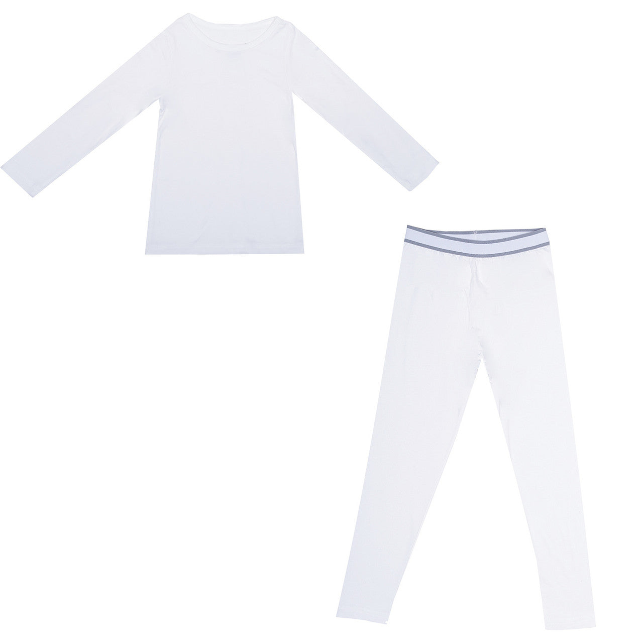 EVERYDAY KIDS Boys White Thermal Top and Bottom Underwear Set