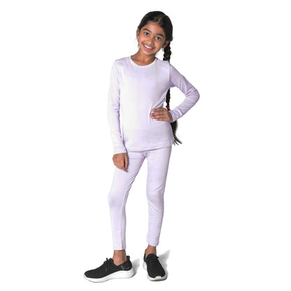EVERYDAY KIDS Girls Purple Thermal Top and Bottom Underwear Set