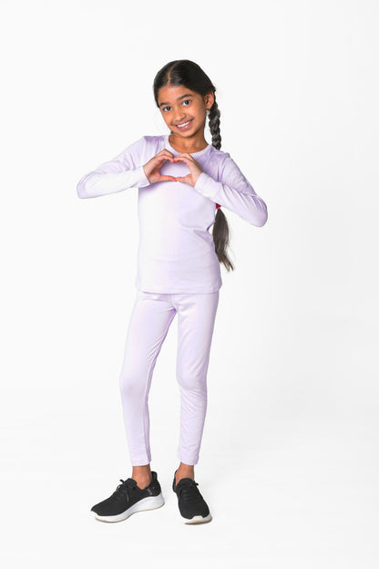 EVERYDAY KIDS Girls Purple Thermal Top and Bottom Underwear Set