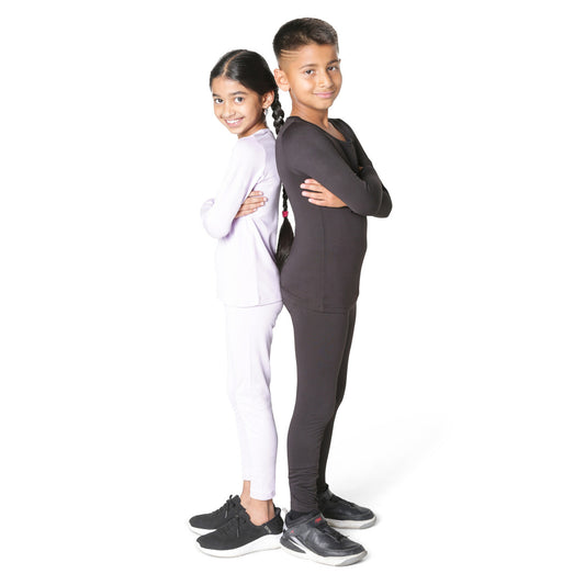 EVERYDAY KIDS Girls white Thermal Top and Bottom Underwear Set
