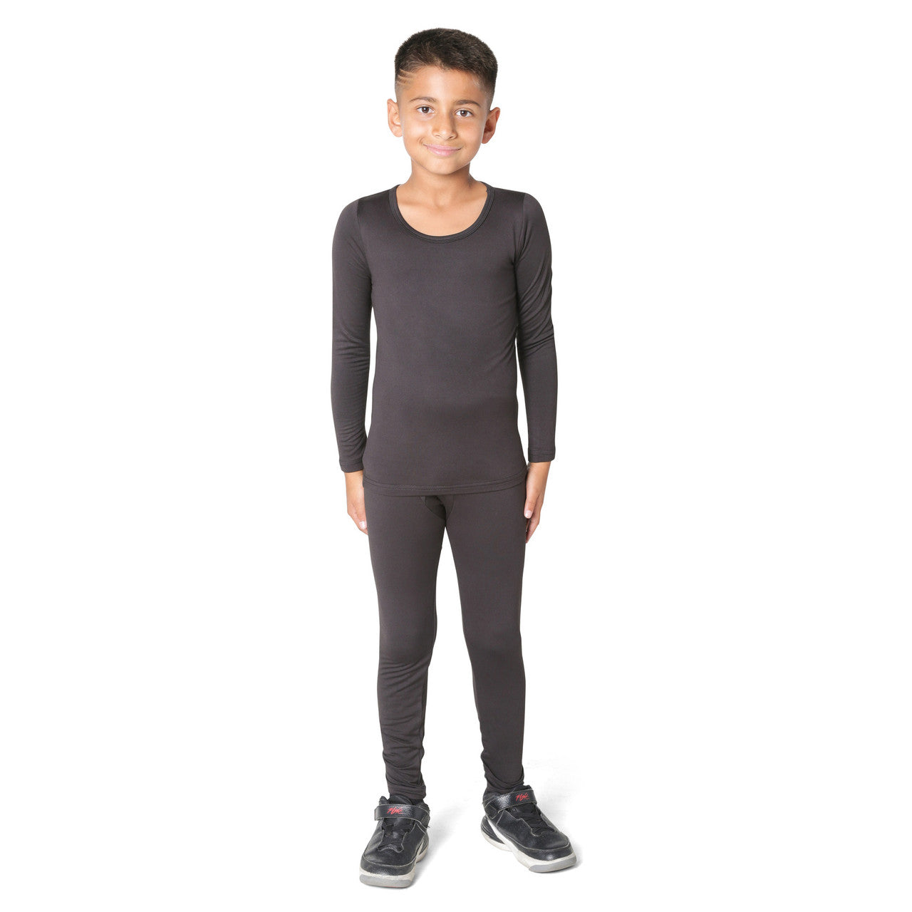 EVERYDAY KIDS Boys Black Thermal Top and Bottom Underwear Set