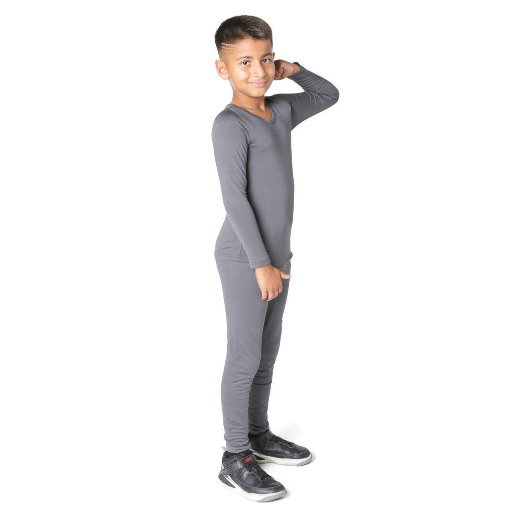 EVERYDAY KIDS Boys Dark Gray Thermal Top and Bottom Underwear Set