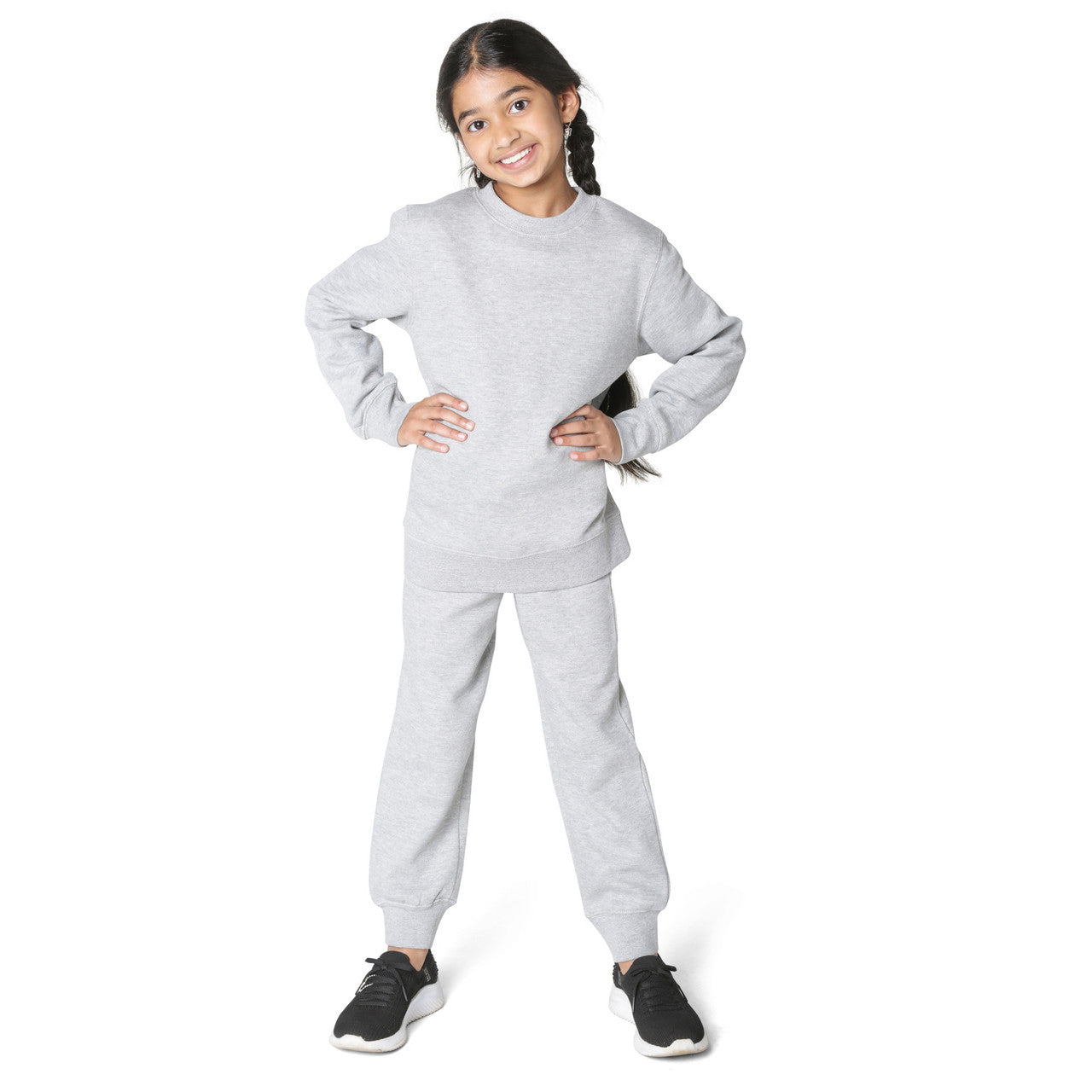 EVERYDAY KIDS Girls’ Heather Gray Cotton Fleece Sweatpants