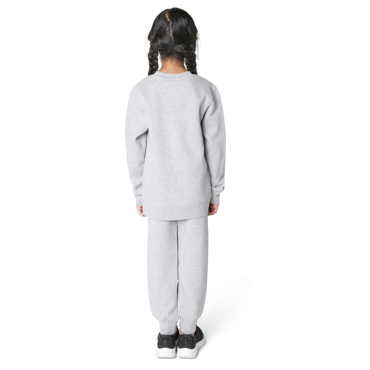 EVERYDAY KIDS Girls’ Fleece Heather Gray Crewneck Sweatshirt