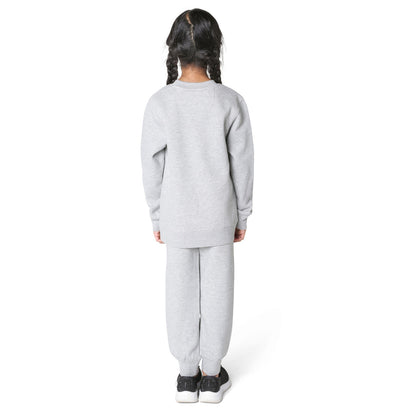 EVERYDAY KIDS Girls’ Fleece Heather Gray Crewneck Sweatshirt