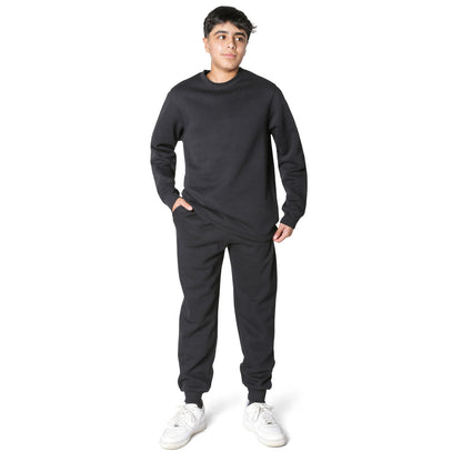EVERYDAY KIDS Boys Black Cotton Fleece Sweatpants Joggers with Pockets