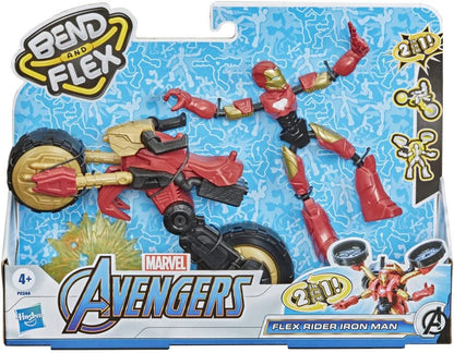 Marvel Bend and Flex, Flex Rider Iron Man Action Figure Toy