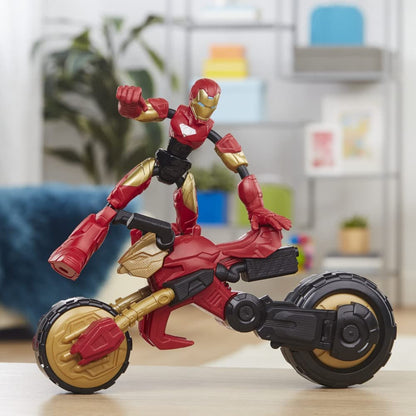 Marvel Bend and Flex, Flex Rider Iron Man Action Figure Toy