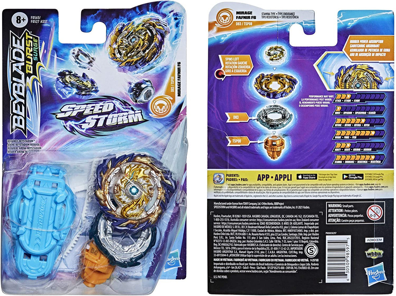 Beyblade Burst Surge Speed Storm Mirage Fafnir F6