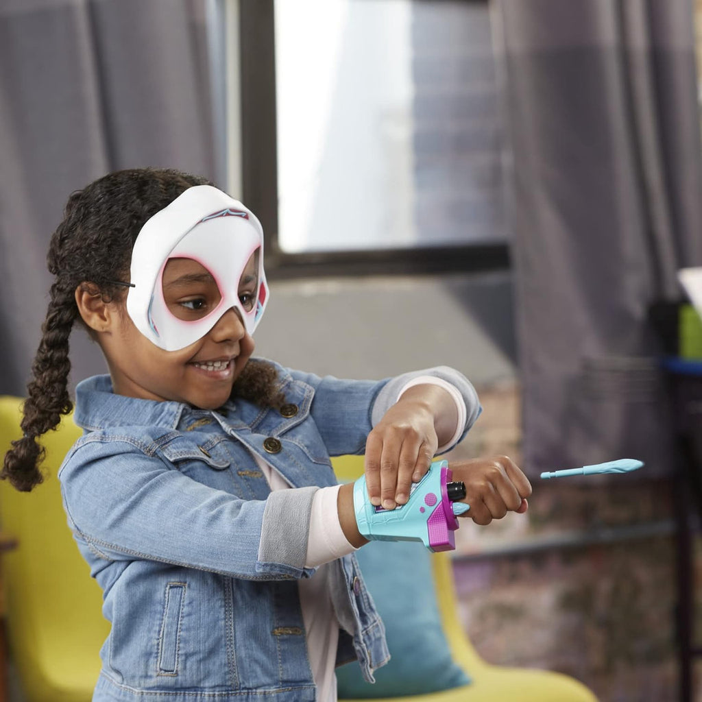 Spider-Man: Across The Spider-Verse Spider-Gwen Web-Shot Slinger Mask and Blaster Set