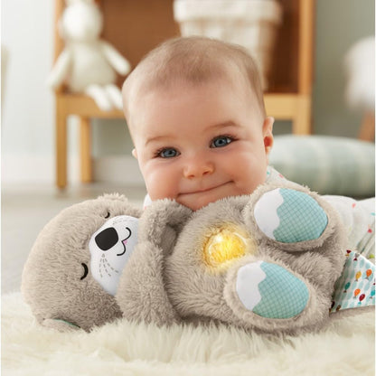 Fisher-Price Soothe 'n Snuggle Otter Baby Plush Sound Machine with Music, Lights, and Breathing Motion for Newborns 0+ Months