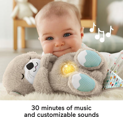 Fisher-Price Soothe 'n Snuggle Otter Baby Plush Sound Machine with Music, Lights, and Breathing Motion for Newborns 0+ Months