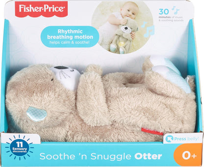 Fisher-Price Soothe 'n Snuggle Otter Baby Plush Sound Machine with Music, Lights, and Breathing Motion for Newborns 0+ Months