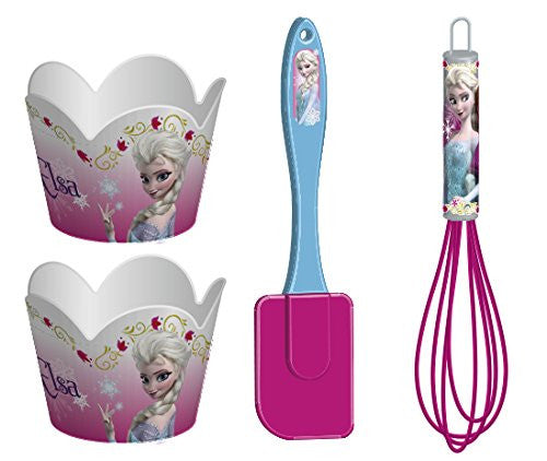 Zak! Designs 4-Piece Tiny Chef Cupcake Baking Set with Elsa & Anna from Frozen