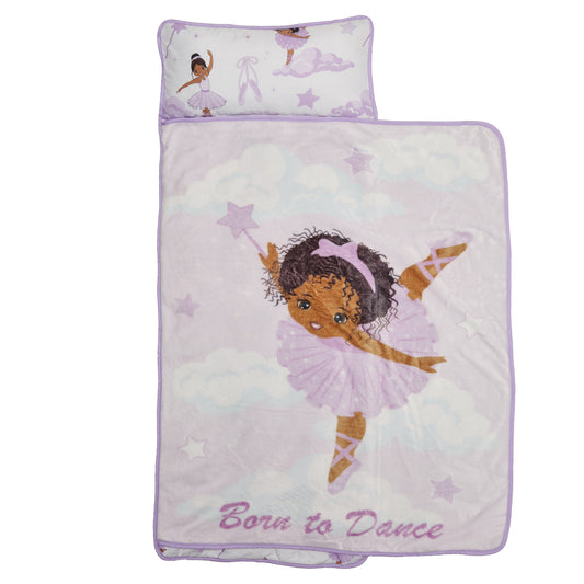 EVERYDAY KIDS Toddler Nap Mat - Born to Dance African American Ballerina