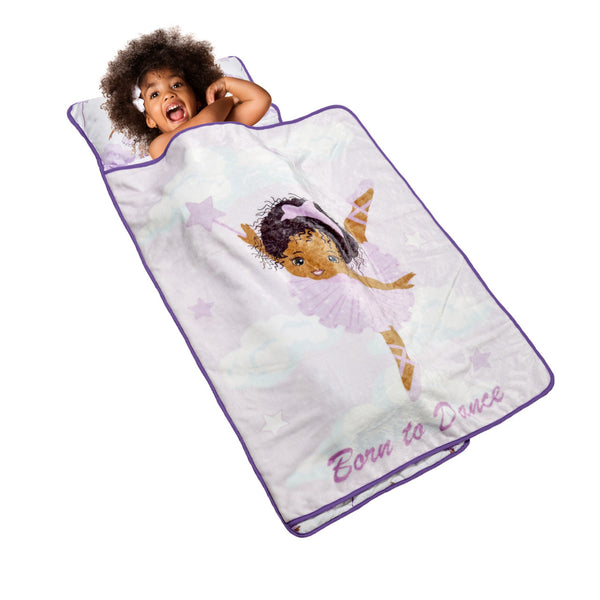 EVERYDAY KIDS Toddler Nap Mat - Born to Dance African American Ballerina