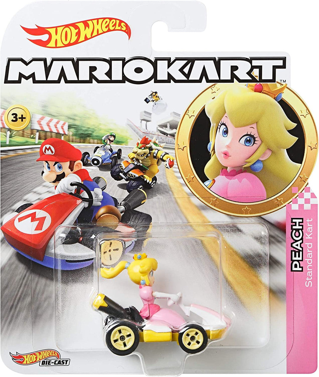 Hot Wheels Mario Kart Peach with Standard Kart Vehicle