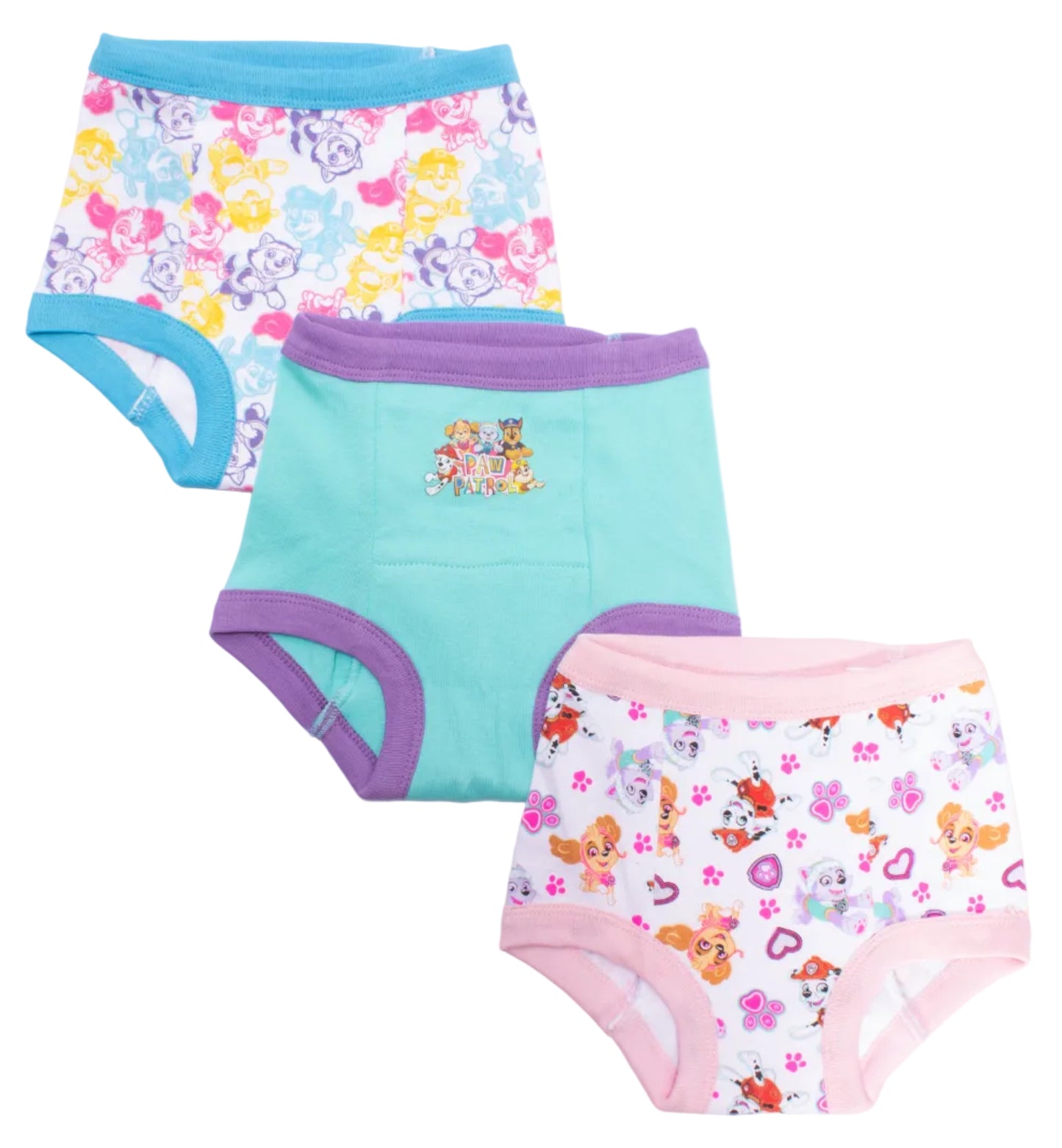 PAW Patrol Toddler Girls 3-Pack Potty Training Pants, Skye Everest and Marshall Underwear Set with Bonus Chart, Multicolor