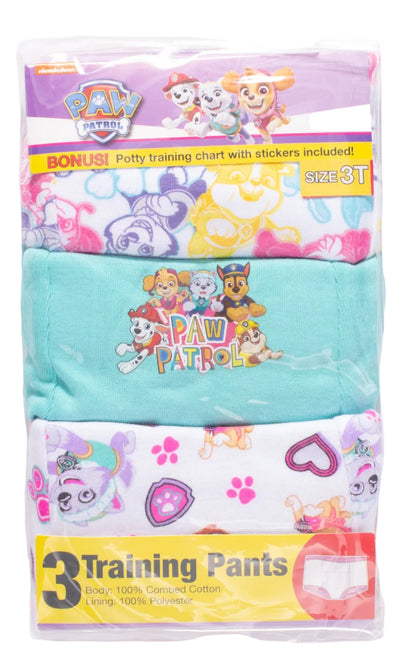 PAW Patrol Toddler Girls 3-Pack Potty Training Pants, Skye Everest and Marshall Underwear Set with Bonus Chart, Multicolor