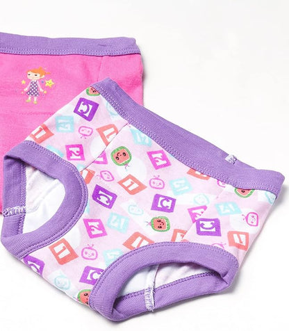 CoComelon Toddler Girls 7-Pack Potty Training Pants, JJ Bella and Cece Underwear Set, Multicolor, Sizes 2T