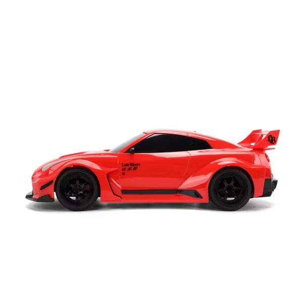 HyperChargers Heat Chase Twin Pack R/C Cars, Nissan GT-R (R35) Liberty Walk & Porsche 911 GT3 RS Police 1:24 Scale Remote Control Vehicles