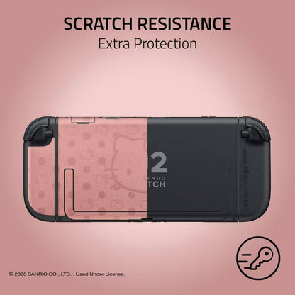 Sanrio Hello Kitty Skin Kit for Nintendo Switch Console, Dock & Joy-Con Decal Wrap, Dusty Rose Pink Polka Dot Protective Vinyl Sticker