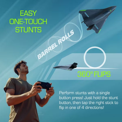 Sky Viper Vector Performance RC Stunt Plane, High-Speed 45 MPH Remote Control Jet with Auto-Stabilization & 1-Touch Aerobatics, Ages 12+