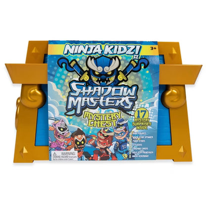Ninja Kidz Shadow Masters Mystery Chest, 17 Mystery Surprises with Collectible Mini Figures, Nunchuck, Headband & Foam Stars, Ages 3+